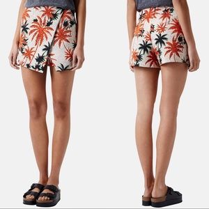 Topshop Tropical Palm Tree Jacquard Skort Size 4